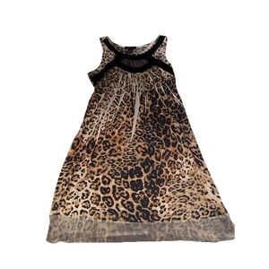 Styling Co animal print sleepless dress with black mesh size XL